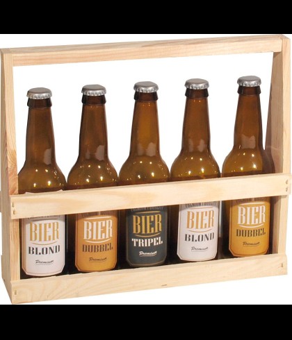 Geschenk Bierkratje Draagmodel 5 Fles Leeg, bij slijterij ’t Bockje in Bathmen