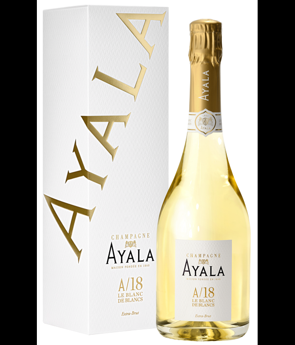 Ayala A/18 Le Blanc de Blancs Extra Brut in Luxe Geschenkdoos, wijn bij t Bockje in Bathmen