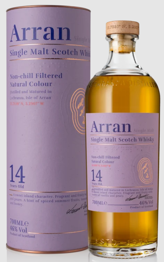 Fles Arran 14 Years Old, single malt whisky, op voorraad bij slijterij t Bockje in Bathmen