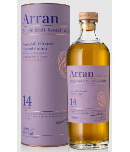 Fles Arran 14 Years Old, single malt whisky, op voorraad bij slijterij t Bockje in Bathmen