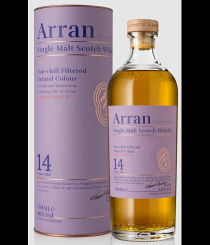 Fles Arran 14 Years Old, single malt whisky, op voorraad bij slijterij t Bockje in Bathmen