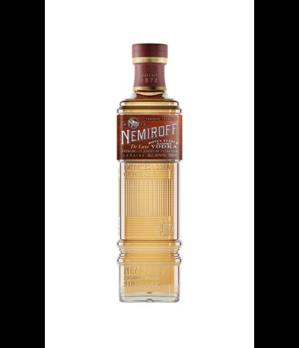 Fles Nemiroff Vodka Honey Pepper, wodka, op voorraad bij slijterij t Bockje in Bathmen