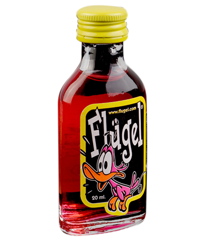 Shot Flügel Vodka Energy van Flügel, bij slijterij ’t Bockje in Bathmen