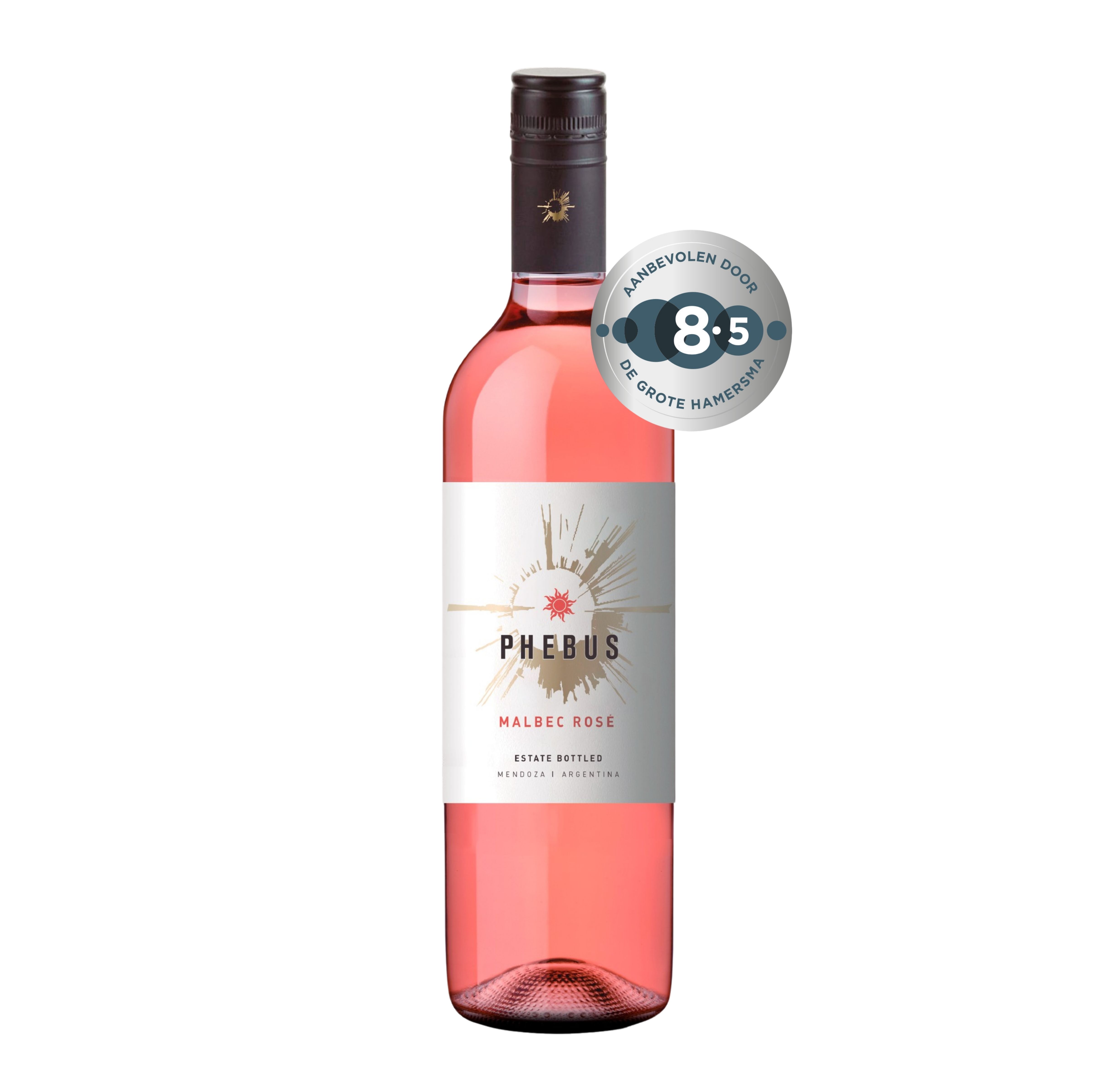 Fles Phebus Malbec Rosé Mendoza, wijn, op voorraad bij slijterij t Bockje in Bathmen