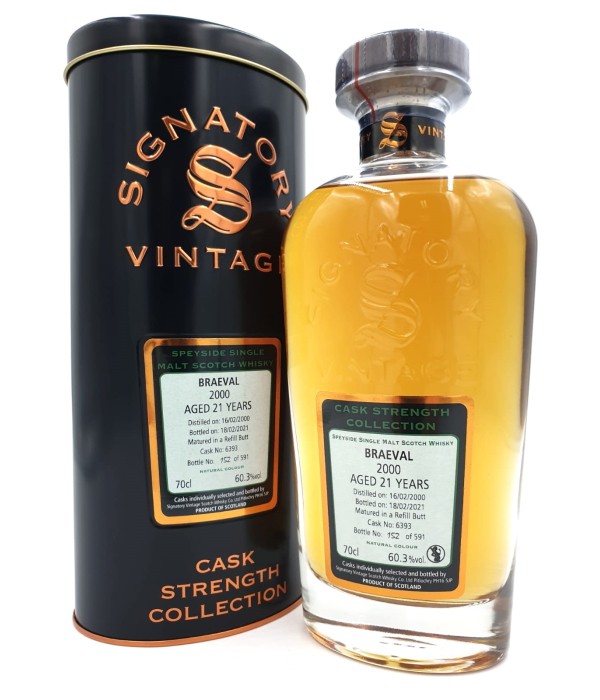SIGNATORY BRAEVAL 2000 CASK STRENGTH 21y bij t Bockje in Bathmen