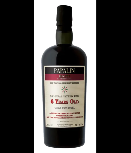 Fles Papalin Haiti Rum 6 Years Old Sherry Casks, rum, op voorraad bij slijterij t Bockje in Bathmen