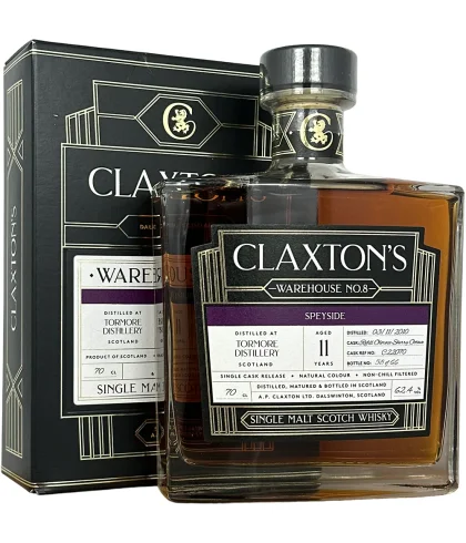 Fles Claxton's Warehouse No.8 Tormore 11 Years Old, whisky, op voorraad bij slijterij t Bockje in Bathmen