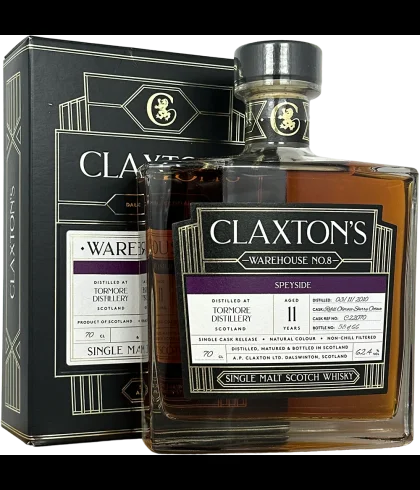 Fles Claxton's Warehouse No.8 Tormore 11 Years Old, whisky, op voorraad bij slijterij t Bockje in Bathmen