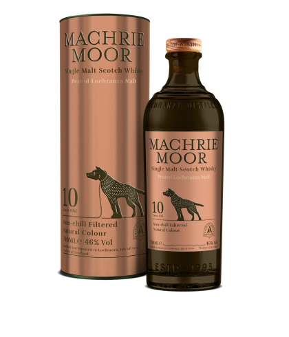 Fles Arran Machrie Moor 10 Years Old, single malt whisky, op voorraad bij slijterij t Bockje in Bathmen