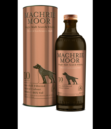 Fles Arran Machrie Moor 10 Years Old, single malt whisky, op voorraad bij slijterij t Bockje in Bathmen