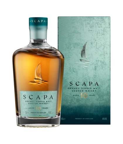 Fles Scapa 10 Years Old, whisky, op voorraad bij slijterij t Bockje in Bathmen