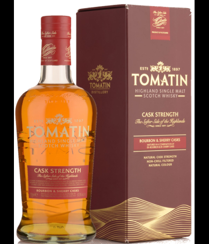 Fles Tomatin Cask Strength, Highland single malt whisky, op voorraad bij slijterij t Bockje in Bathmen