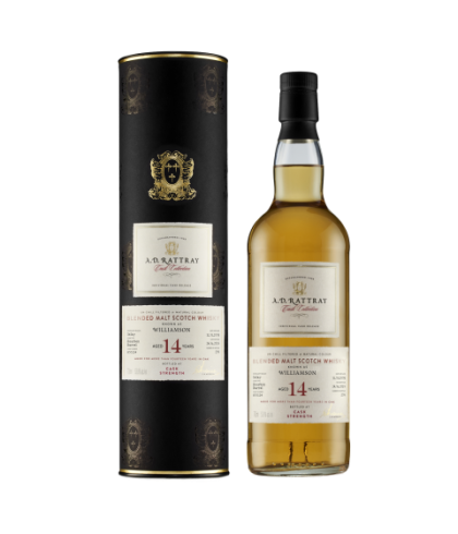 Fles AD RATTRAY WILLIAMSON 14 Years Old, whisky, op voorraad bij slijterij t Bockje in Bathmen