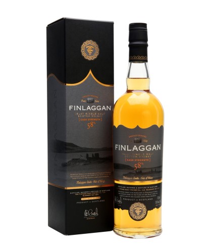 Fles Finlaggan Cask Strength, single malt whisky, op voorraad bij slijterij t Bockje in Bathmen