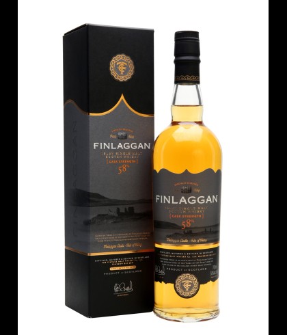 Fles Finlaggan Cask Strength, single malt whisky, op voorraad bij slijterij t Bockje in Bathmen