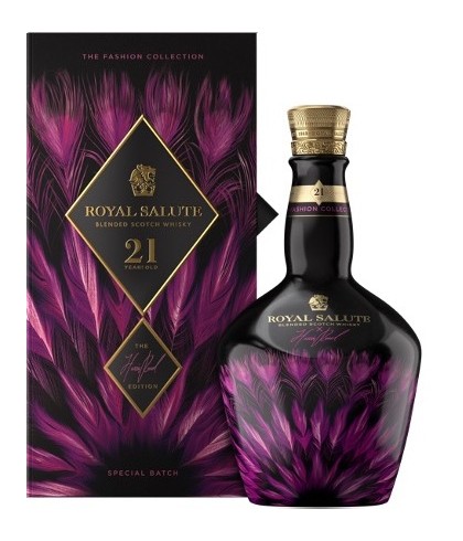 Fles Royal Salute 21 Years Old Harris Reed Edition Pink Flagon, whisky, bij slijterij ’t Bockje in Bathmen
