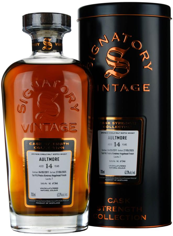 Fles Signatory Vintage Aultmore 14 Years Old 2011, single malt whisky, op voorraad bij slijterij t Bockje in Bathmen
