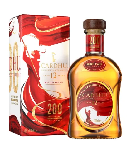 Fles Cardhu 12 Years Old 200th Anniversary, single malt whisky, op voorraad bij slijterij t Bockje in Bathmen