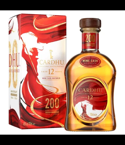 Fles Cardhu 12 Years Old 200th Anniversary, single malt whisky, op voorraad bij slijterij t Bockje in Bathmen