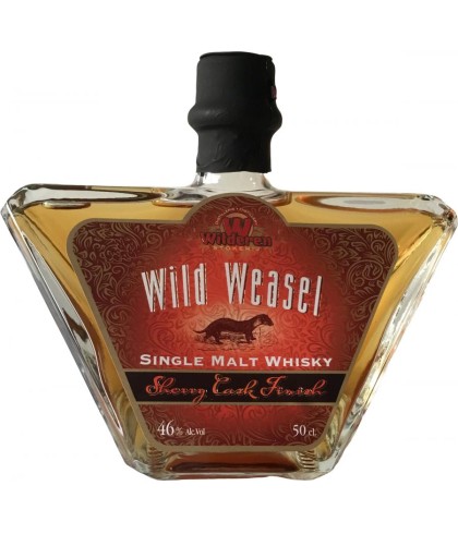 Fles WILDEREN WILD WEASEL Sherry Cask #32, whisky, op voorraad bij slijterij ’t Bockje in Bathmen