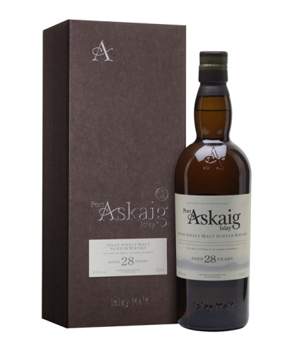 Fles Port Askaig 28 Years Old, Islay single malt whisky, op voorraad bij slijterij t Bockje in Bathmen