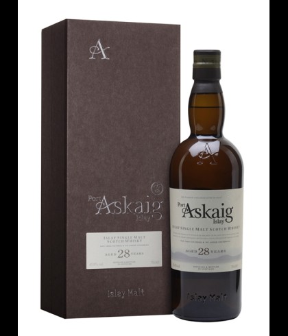 Fles Port Askaig 28 Years Old, Islay single malt whisky, op voorraad bij slijterij t Bockje in Bathmen