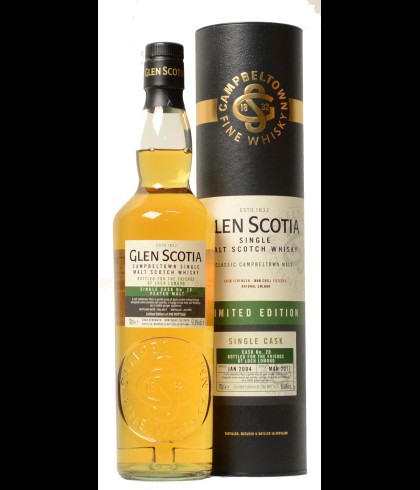 Fles Glen Scotia Single Bourbon Cask 11 Years Old, single malt whisky, op voorraad bij slijterij t Bockje in Bathmen
