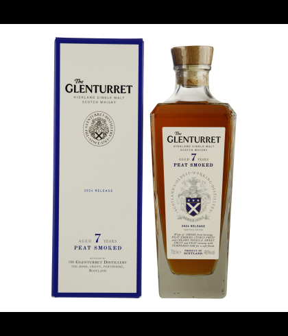 Fles The Glenturret 7 Years Old Peat Smoked, single malt whisky, op voorraad bij slijterij t Bockje in Bathmen