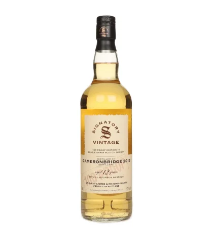 Fles Signatory Cameronbridge 2012 100 PROOF #1, enkel vat gebotteld door Signatory Vintage, op voorraad bij slijterij t Bockje in Bathmen