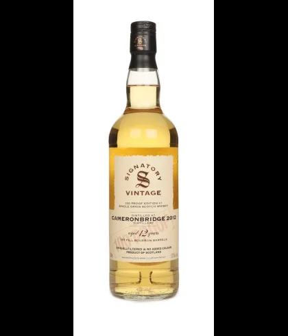 Fles Signatory Cameronbridge 2012 100 PROOF #1, enkel vat gebotteld door Signatory Vintage, op voorraad bij slijterij t Bockje in Bathmen