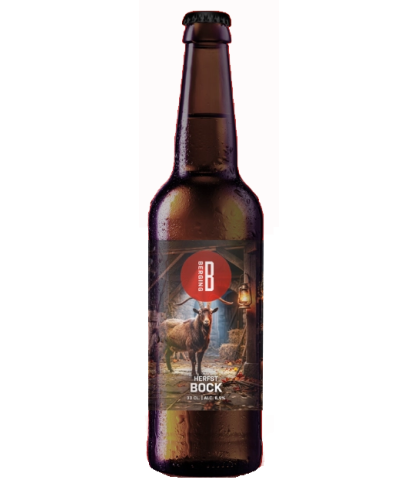 Fles Berging herfstbock, bier, bij slijterij t Bockje in Bathmen
