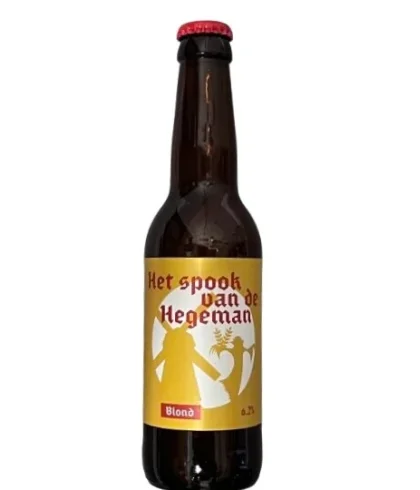 Fles Brouwerij Tanklokaal Het spook van de Hegeman Blond, bier, bij slijterij t Bockje in Bathmen
