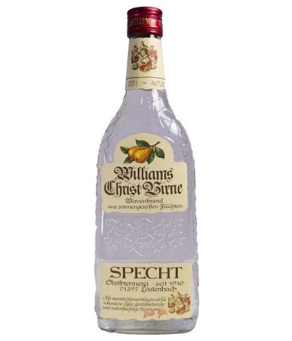 Eau de vie Specht Williams Christ Birne van Specht, bij slijterij ’t Bockje in Bathmen