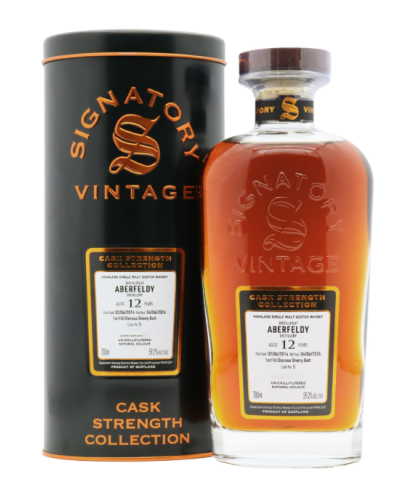 Fles Signatory Vintage Cask Strength Collection 12Y Aberfeldy #5, whisky, bij slijterij ’t Bockje in Bathmen