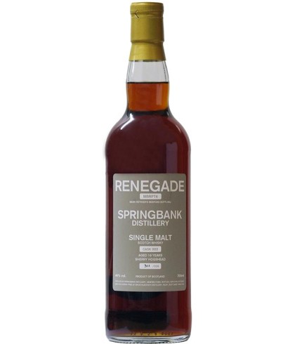 Fles SPRINGBANK 18 Y Renegade Cask 003, single malt whisky, op voorraad bij slijterij t Bockje in Bathmen