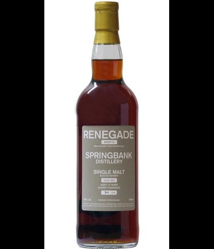 Fles SPRINGBANK 18 Y Renegade Cask 003, single malt whisky, op voorraad bij slijterij t Bockje in Bathmen