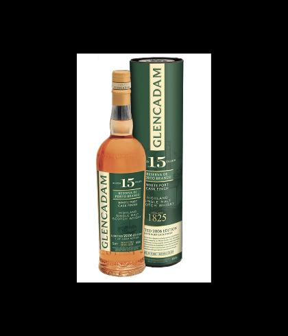 Fles Glencadam 15 Years Reserva de Porto Branco, single malt whisky, op voorraad bij slijterij t Bockje in Bathmen