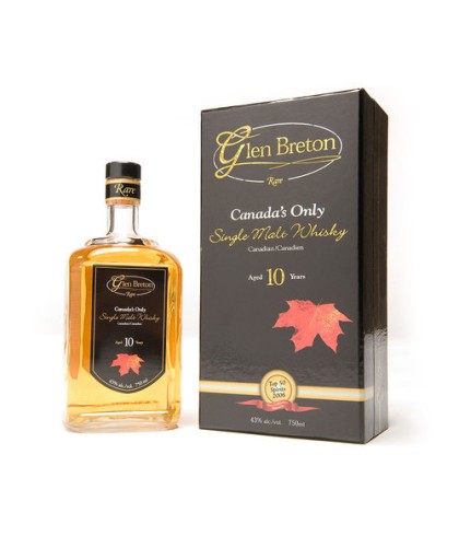 Fles Glen Breton Canada's Only 10Y, whisky, op voorraad bij slijterij t Bockje in Bathmen