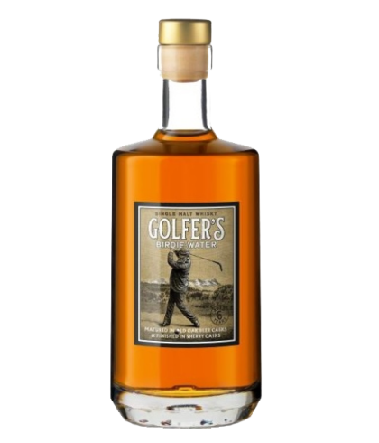 Fles Säntis Malt Golfer's Birdie Water, whisky, op voorraad bij slijterij ’t Bockje in Bathmen