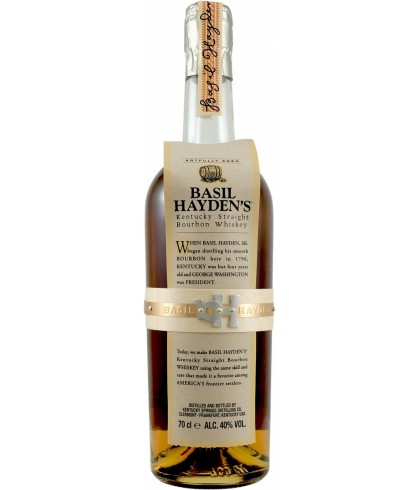 Fles Basil Hayden's Kentucky Straight Bourbon Whiskey, whisky, op voorraad bij slijterij t Bockje in Bathmen