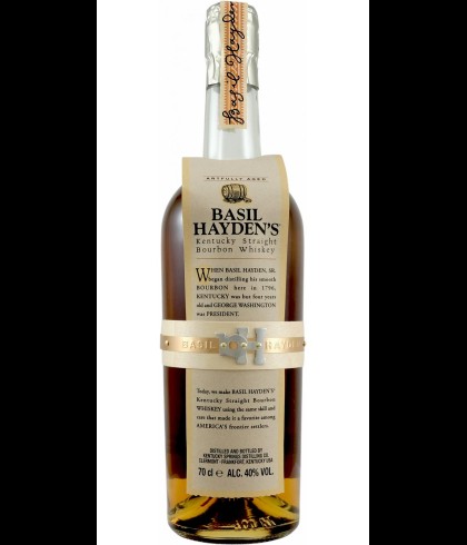 Fles Basil Hayden's Kentucky Straight Bourbon Whiskey, whisky, op voorraad bij slijterij t Bockje in Bathmen