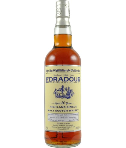 Fles Signatory Un-Chillfiltered Collection Edradour 10Y 2014 #382 + 383 + 397, enkel vat gebotteld door Signatory Vintage, op voorraad bij slijterij t Bockje in Bathmen