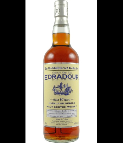 Fles Signatory Un-Chillfiltered Collection Edradour 10Y 2014 #382 + 383 + 397, enkel vat gebotteld door Signatory Vintage, op voorraad bij slijterij t Bockje in Bathmen