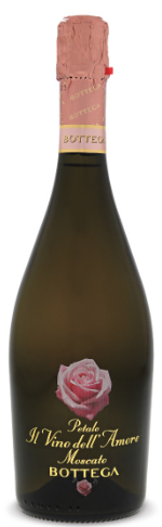 Fles Bottega Vino dell Amore Moscato, wijn, op voorraad bij slijterij ’t Bockje in Bathmen
