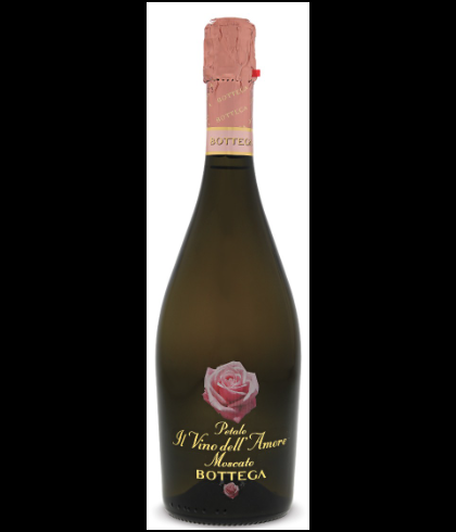 Fles Bottega Vino dell Amore Moscato, wijn op voorraad bij slijterij t Bockje in Bathmen