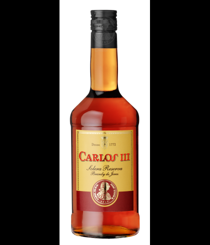 Carlos III Solera Reserva Brandy de Jerez, op voorraad bij slijterij t Bockje in Bathmen