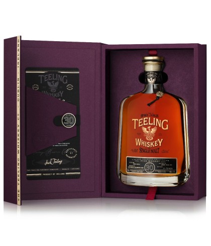 Fles Teeling 30 Years Old Vintage Reserve 1991, Ierse whiskey uit Dublin, op voorraad bij slijterij t Bockje in Bathmen