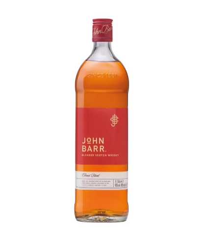 Fles John Barr Finest Blend, whisky, bij slijterij t Bockje in Bathmen