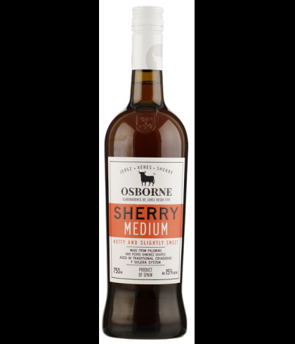 Osborne Sherry Medium, op voorraad bij slijterij t Bockje in Bathmen