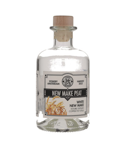Fles Stokery Amsterdam New Make Peat White, whisky, op voorraad bij slijterij t Bockje in Bathmen